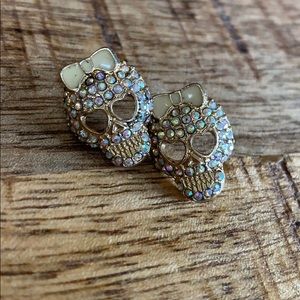 Betsey Johnson earrings  - skulls with bow
